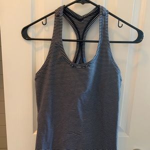 Lululemon black/white stripe tank. Size 6.